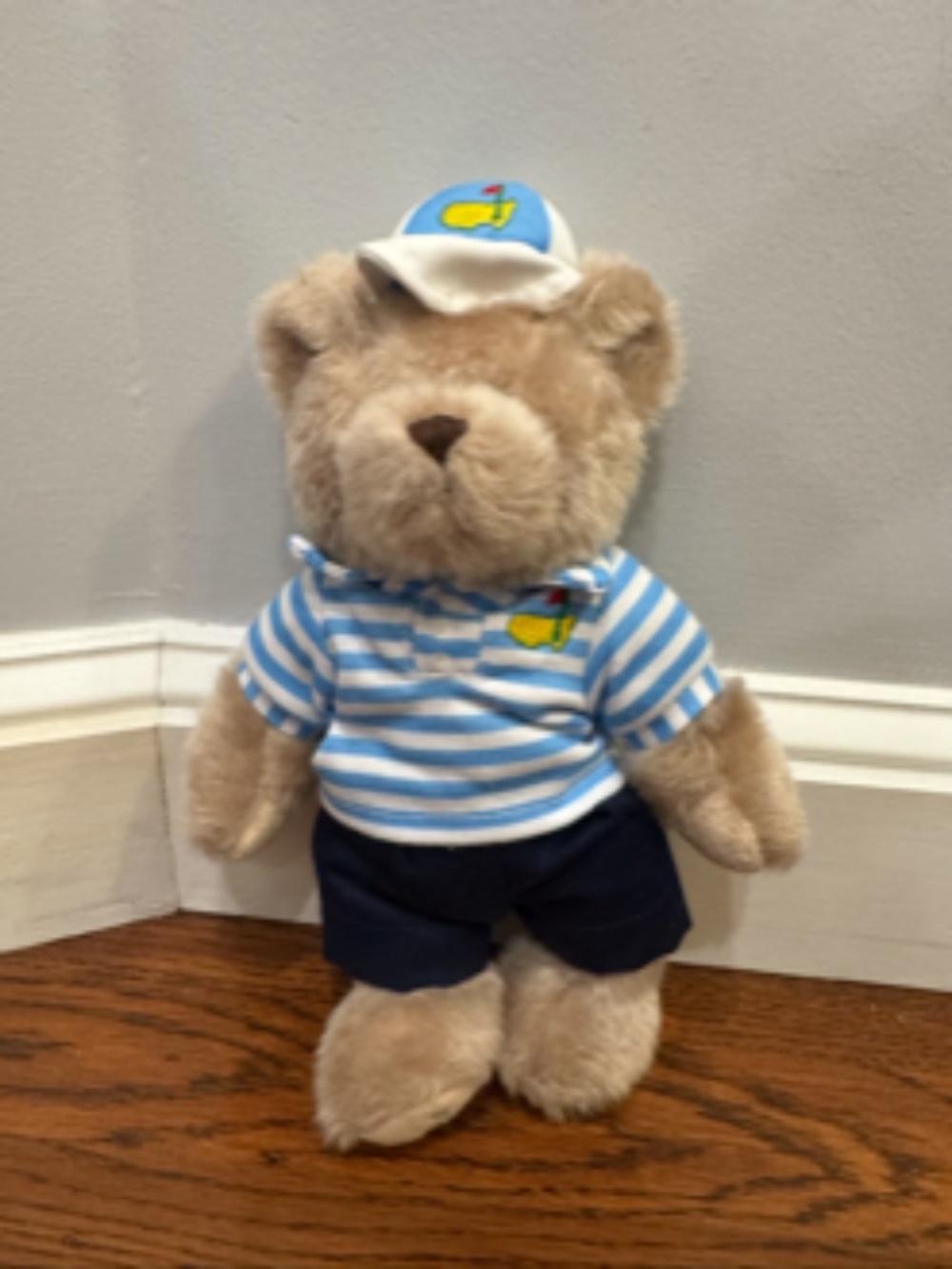 Masters 2017 Teddy Bear in Blue Striped Outfit 11 Inches